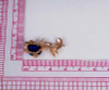 14K Yellow Gold "Rabbit" Brooch/Pin with Blue Cabochon Stone