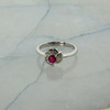 Platinum Ruby and Diamond Ring Floral Design Size 7