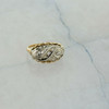 14K Yellow and White Gold Diamond Ring Heart Design Size 3.5