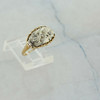 14K Yellow and White Gold Diamond Ring Heart Design Size 3.5