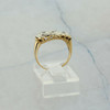 14K Yellow and White Gold Diamond Ring Heart Design Size 3.5