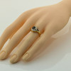 14K Yellow Gold Sapphire Ring Cushion Cut Size 6