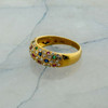 14K Yellow Gold Ruby Sapphire Emerald and Diamond Ring Size 7.75