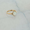 14K Yellow Gold Opal Ring Cushion Cut Size 5.75