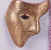 14K Yellow Gold "The Phantom" Phantom of the Opera Face Mask Brooch/Pin