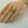 14K Yellow Gold Sapphire, Emerald, Ruby and Diamond Ring Size 5.5