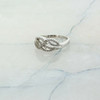 14K White Gold Diamond Ring Leaf Design Size 7.25