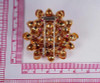 1970's 18K Yellow Gold "Floral Design" Brooch/Pin with Cabochon Rubies