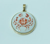 14K Yellow Gold Meissen Porcelain Crab (Cancer) Pendant Circa 1990