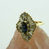 14K Yellow Gold 3 ct tw Sapphire and Diamond Ballerina Ring Size 5.5 Circa 1960