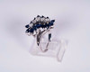 14K White Gold Sapphire and Diamond Cluster Ring, size 9