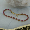 10K Yellow Gold 5 ct + tw Ruby and Diamond Bracelet 6 inch Length Circa 1970