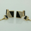 18K Yellow Gold Tuxedo Set with Diamond and Black Onyx Maker "CY" Circa 1960