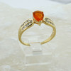 10K Yellow Gold Orange Stone and Cubic Zirconia Ring Size 10