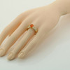10K Yellow Gold Orange Stone and Cubic Zirconia Ring Size 10