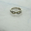 14K White Gold 1 ct tw Diamond and Yellow Sapphire Size 6.75 Circa 1980