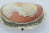 Vintage 10K White Gold Large Cameo Brooch, Circa 1930