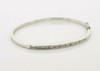 14K White Gold Diamond Hinged Bangle Bracelet Circa 1990