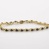 14K Yellow Gold 5ct tw Blue Sapphire and Diamond Bracelet