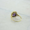 Antique 10K YG Octagonal Amethyst Filigree Ring Size 6.5 Circa 1930