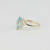 10K Yellow Gold Blue Topaz Marquis Ring Size 9 Circa 1990