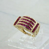 10K Yellow Gold 2 ct tw Ruby Domed Ring Size 7