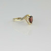 10K Yellow Gold Pear Shaped Garnet Ring Bypass Design Size 7 Circa 1980