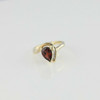 10K Yellow Gold Pear Shaped Garnet Ring Bypass Design Size 7 Circa 1980