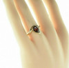 10K Yellow Gold Pear Shaped Garnet Ring Bypass Design Size 7 Circa 1980