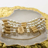 Vintage 14K Yellow Gold Cultured Pearl Bracelet Circa 1960