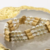Vintage 14K Yellow Gold Cultured Pearl Bracelet Circa 1960
