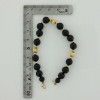 14K Yellow Gold Black Onyx Bead Bracelet 6.75 inches length Circa 1980