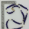 14K Yellow Gold Lapis Bead Gold and Oval Pearl Necklace Circa 1980