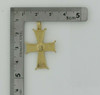 14K Yellow Gold Greek Cross Cast Decoration Incised Back Circa 1980