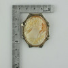 Antique 14K White Gold Shell Cameo Pin Circa 1920