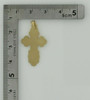 14K Yellow Gold Orthodox Stepped Cross Incused Front Circa 1990