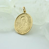14K Yellow Gold Oval Orthodox Pendant Madonna and Patriarch Circa 1980