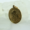 14K Yellow Gold Oval Orthodox Pendant Madonna and Patriarch Circa 1980