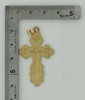 14K Yellow Gold Orthodox Stepped Cross Incuse Front Circa 1990