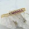 14K Yellow Gold 2+ ct tw Ruby and Diamond Chain Bracelet 7 inches Circa 1980