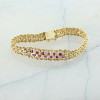 14K Yellow Gold 2+ ct tw Ruby and Diamond Chain Bracelet 7 inches Circa 1980