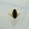 Antique 10K YG Blood Stone Art Nouveau High Dome Ring Size 7.5 Circa 1900