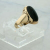 Antique 10K YG Blood Stone Art Nouveau High Dome Ring Size 7.5 Circa 1900