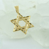 14K Yellow Gold Jewish Star Mogen David Bright Cut Decoration Circa 1990