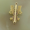 18K YG Ecclesiastical Slide Pendant Pictures keys of saint Peter Circa 1950