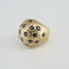 Vintage 18K Yellow Gold Blue Sapphire Ball Ring 1.5 Ct TW Size 3.5 Circa 1950