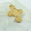14K Yellow Gold Orthodox Crucifix Incise Decoration Front and Back Circa 1980