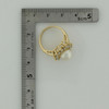 Superb 14K Yellow Gold White Pearl and 2ct TW Diamond Halo Ring Size 6.75