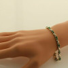 14K Yellow Gold 3 ct + tw Diamond and Emerald Line Bracelet Circa 1980