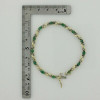 14K Yellow Gold 3 ct + tw Diamond and Emerald Line Bracelet Circa 1980